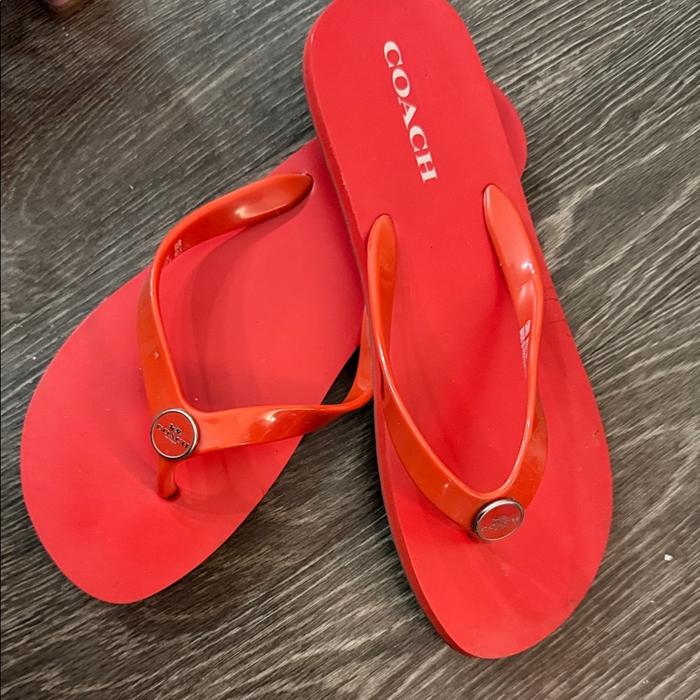 Coach Women's Vibrant Red Sandals